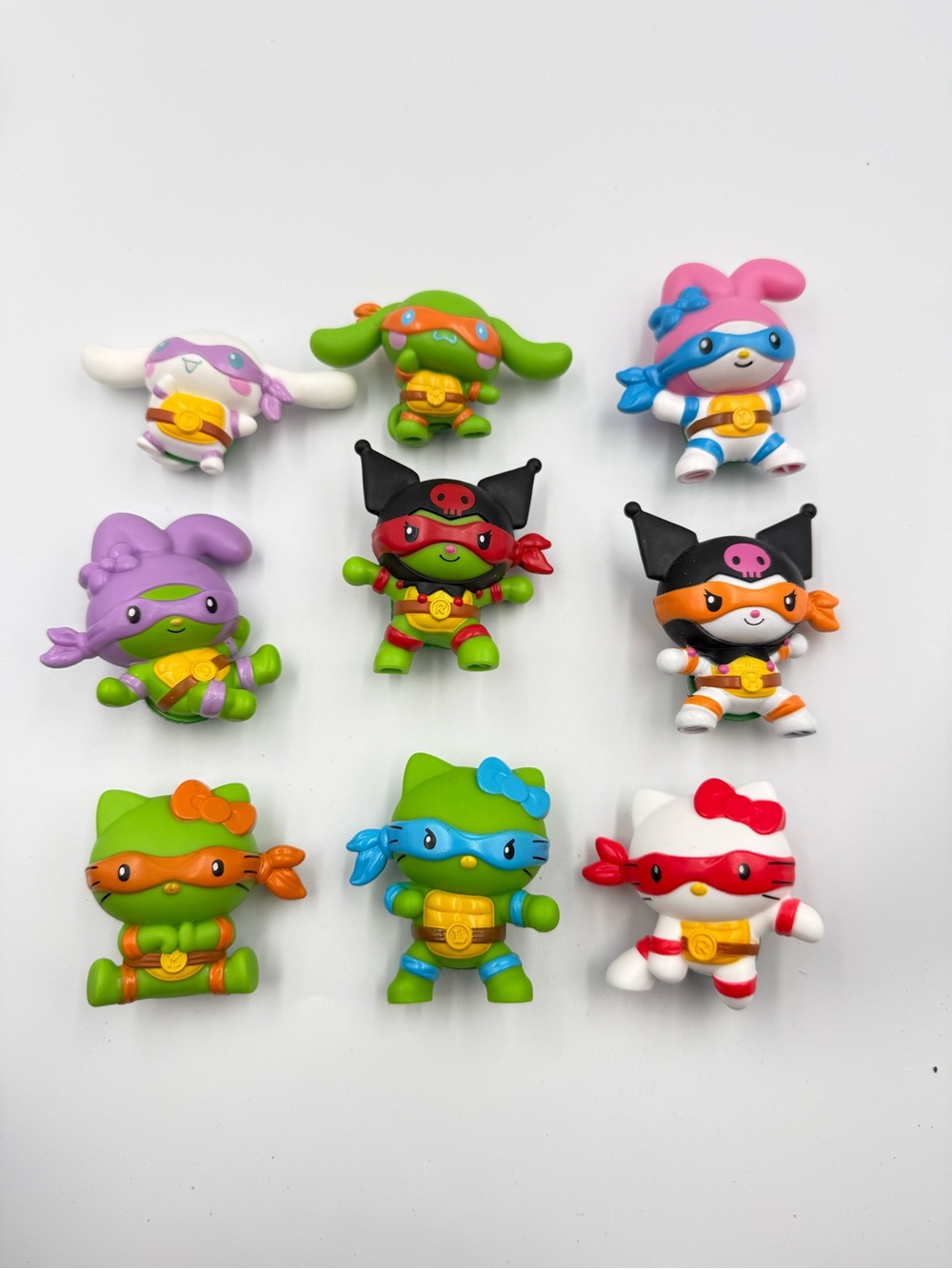 Hello Kitty x Ninja Turtle Style Kids Toy Figure -full complète  Set